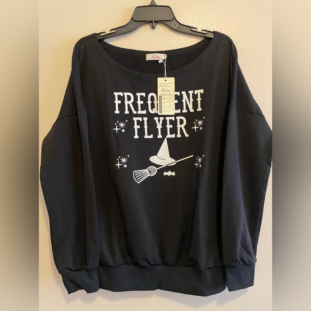 Rosho “Frequent Flyer” Halloween Sweatshirt, size S, NWT